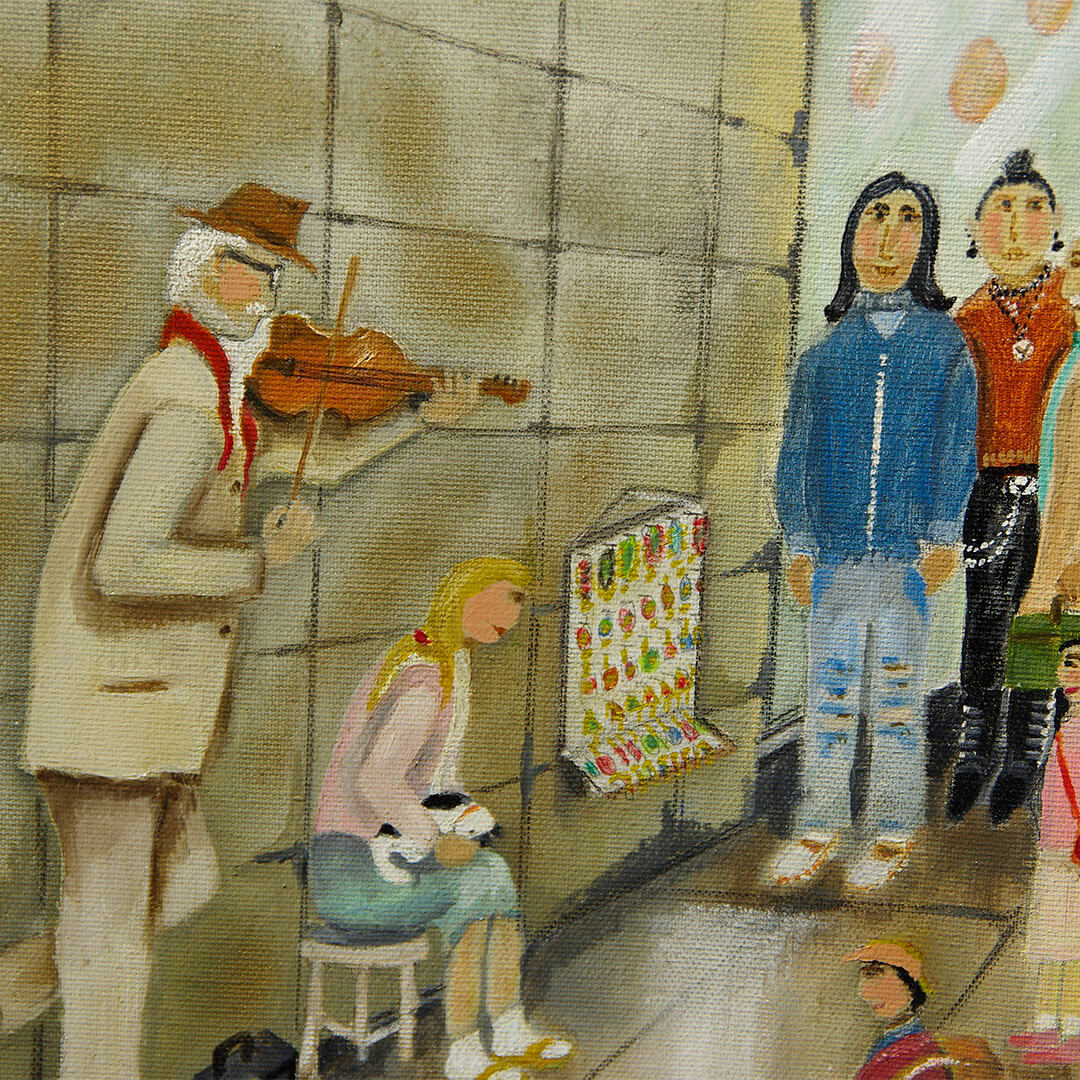 Mehmet Dölek, Kemancı, tuval , yağlı boya, 49 x 69 cm. (çerçeveli 66x86 cm.) (2)