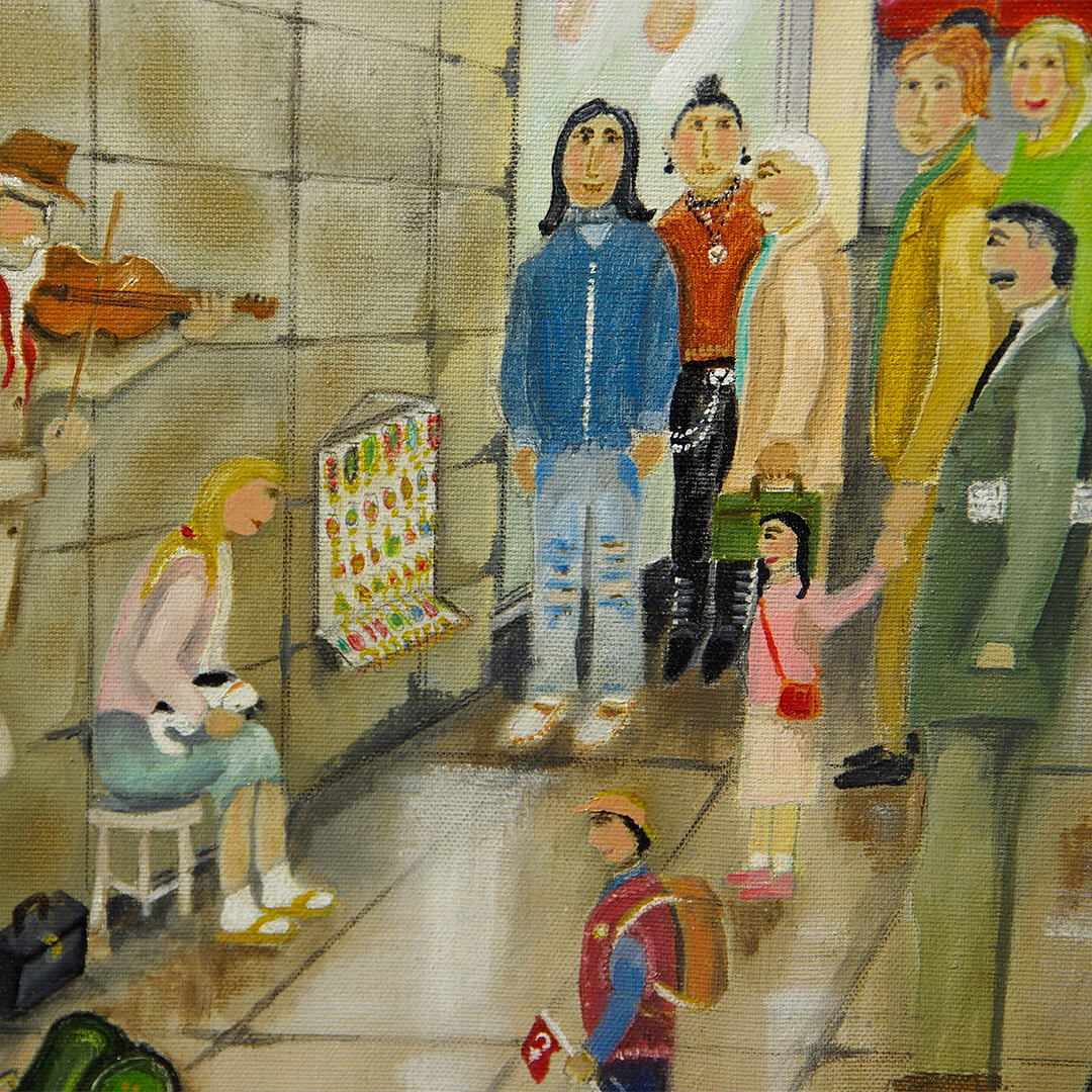 Mehmet Dölek, Kemancı, tuval , yağlı boya, 49 x 69 cm. (çerçeveli 66x86 cm.) (3)